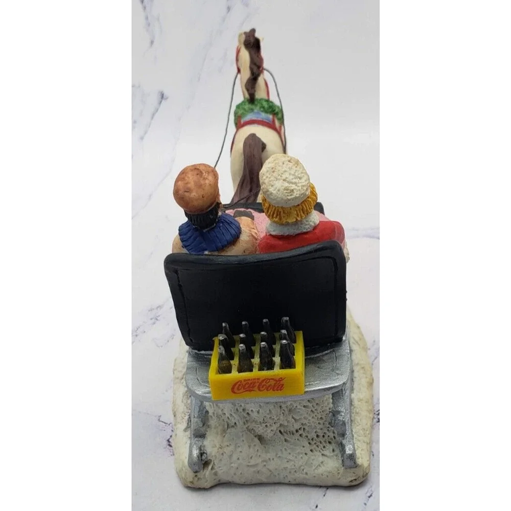Coca Cola Town Square Collection Accessory Sleigh Ride 64324 Couple w/ Horse